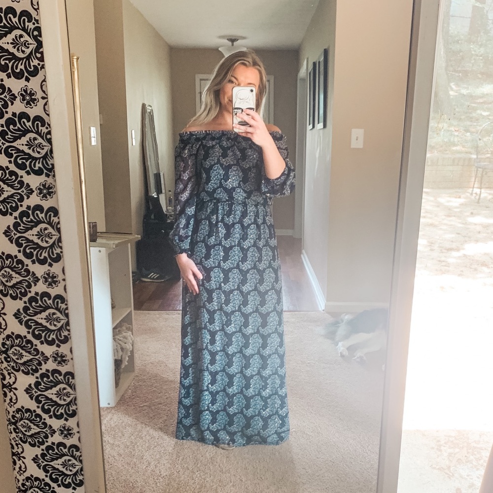 Navy and Gold Dress